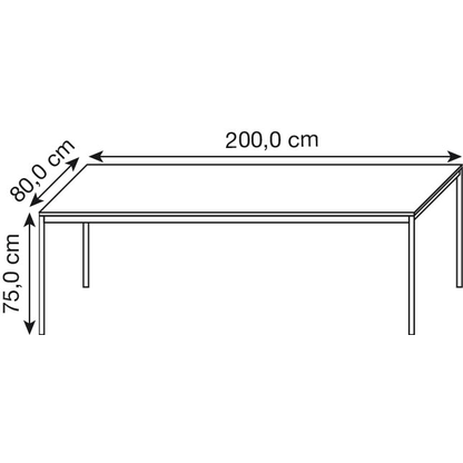 Artikelbild 2 für viasit System4 Schreibtisch weiß rechteckig, 4-Fuß-Gestell chrom 200,0 x 100,0 cm, Artikelnummer 545608