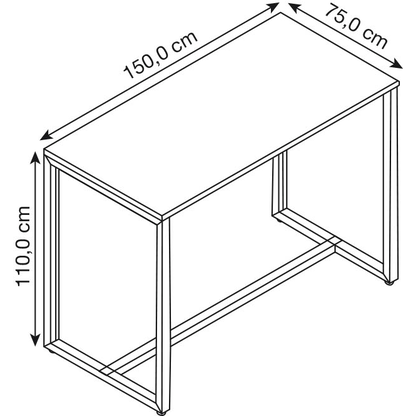 Artikelbild 2 für meet powered by PAPERFLOW Stehtisch easyDesk weiß rechteckig, Vierkantrohr weiß, 150,0 x 75,0 x 110,0 cm, Artikelnummer 513376
