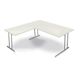 Artikelbild 1 für Kerkmann Lago Schreibtisch weiß L-Form, C-Fuß-Gestell chrom 160,0 x 80,0 cm, Artikelnummer 656076