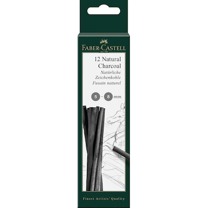 Artikelbild für FABER-CASTELL Natural Charcoal Zeichenkohle schwarz, 12 St., Artikelnummer 252052