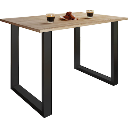 Artikelbild für VCM my home Esstisch Xona sonoma-eiche rechteckig, U-Fuß schwarz, 110,0 x 50,0 x 76,0 cm, Artikelnummer 526184