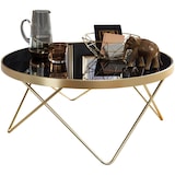 Artikelbild 1 für WOHNLING Couchtisch rund Glas schwarz 82,0 x 82,0 x 39,0 cm, 1 St., Artikelnummer 907497