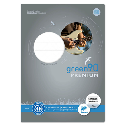 Artikelbild für Staufen® Notenheft green 12er Lineatur N Notenlineatur DIN A4 ohne Rand, 8 Blatt, 1 St., Artikelnummer 975040