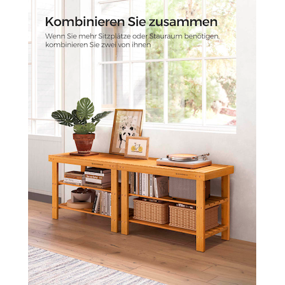 Artikelbild 4 für SONGMICS Schuhbank LBS04N natur Holz 70,1 cm, Artikelnummer 262349