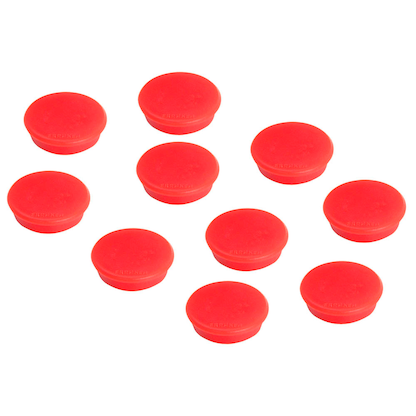 Artikelbild für FRANKEN Haftmagnet Magnete rot, Kunststoff Ø 1,27 cm, 10 St., Artikelnummer 530402