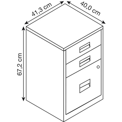Artikelbild 2 für BISLEY Home Standcontainer schwarz 3 Auszüge Kunststoff-Muldengriff schwarz 41,3 x 40,0 x 67,2 cm, Artikelnummer 728675