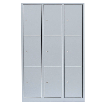 Artikelbild 2 für LÜLLMANN Schließfachschrank lichtgrau 523330, 9 Schließfächer 118,5 x 50,0 x 180,0 cm, Artikelnummer 831425