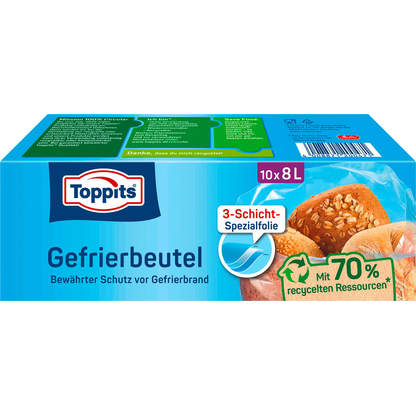 Artikelbild für Toppits Gefrierbeutel 8,0 l, 10 St., Artikelnummer 441507