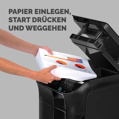 Artikelbild 10 für Fellowes AutoMax 550C Aktenvernichter mit Partikelschnitt P-4, 4 x 38 mm, bis 500 Blatt, schwarz, Artikelnummer 423893