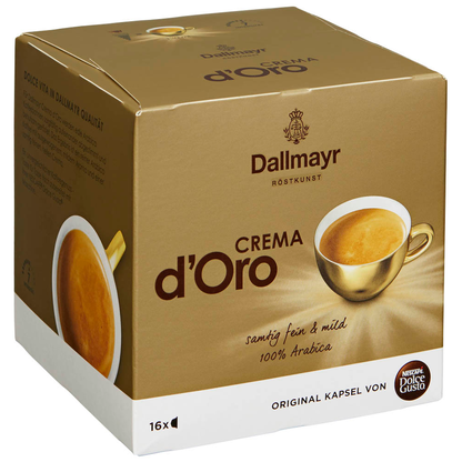 Artikelbild 2 für Dallmayr Crema d'Oro Kaffeekapseln, Arabicabohnen kräftig, 16 Stück, Artikelnummer 817890