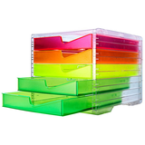 Artikelbild 1 für styro Schubladenbox styroswingbox NEONline neon multi-color 275-8430.2624, DIN A4 mit 5 Schubladen, 1 St., Artikelnummer 822001