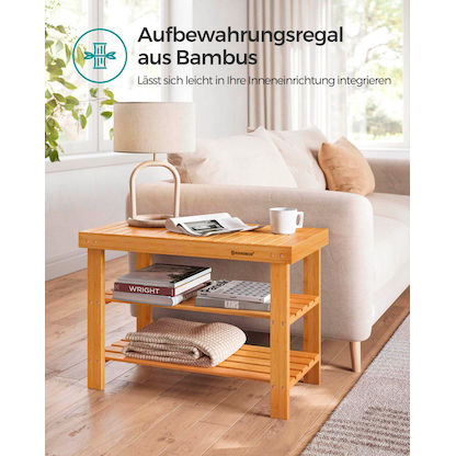 Artikelbild 5 für SONGMICS Schuhbank LBS04N natur Holz 70,1 cm, Artikelnummer 262349