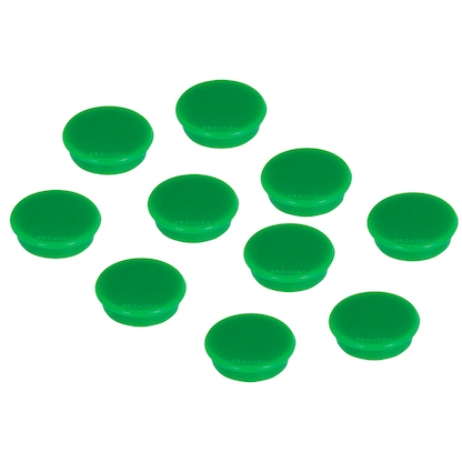 Artikelbild für FRANKEN Haftmagnet Magnete grün, Kunststoff Ø 3,2 x 0,7 cm, 10 St., Artikelnummer 530737