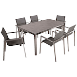 Artikelbild 1 für Garden Pleasure Sitzgruppe SIENNA grau, silber Metall, 7-teilig, Artikelnummer 752487