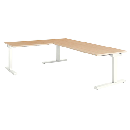Artikelbild 6 für mauser varitos.c elektrisch höhenverstellbarer Schreibtisch ahorn, weiß rechteckig, C-Fuß-Gestell weiß 200,0 x 80,0 cm, Artikelnummer 272892