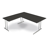 Artikelbild 1 für Kerkmann Lago Schreibtisch anthrazit L-Form, C-Fuß-Gestell chrom 180,0 x 80,0 cm, Artikelnummer 656088