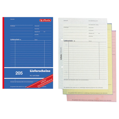 Artikelbild für herlitz Lieferschein mit Empfangsschein Formularbuch 205, 1 St., Artikelnummer 402187