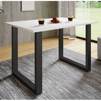 Artikelbild 3 für VCM my home Esstisch Xona weiß quadratisch, U-Fuß schwarz, 80,0 x 80,0 x 76,0 cm, Artikelnummer 526683