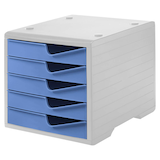 Artikelbild 1 für styro Schubladenbox styroswingbox cornflower 275-8430.6281, DIN A4 mit 5 Schubladen, 1 St., Artikelnummer 822102