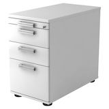 Artikelbild 1 für HAMMERBACHER Akandia Standcontainer weiß 4 Auszüge Stahl-Relinggriff silber 42,8 x 80,0 x 72,0 - 76,0 cm, Artikelnummer 625994