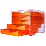 Artikelbild 1 für styro Schubladenbox styroswingbox NEONline neon-orange 275-8430.2464, DIN A4 mit 5 Schubladen, 1 St., Artikelnummer 821763