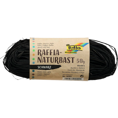 Artikelbild für folia Naturbast matt schwarz 0,5 mm x 50,0 g, Artikelnummer 963502