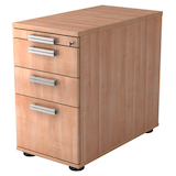 Artikelbild 1 für HAMMERBACHER SC40 Standcontainer nussbaum 4 Auszüge Stahl-Relinggriff silber 42,8 x 80,0 x 72,0 - 76,0 cm, Artikelnummer 860783