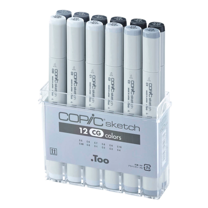 Artikelbild 2 für COPIC® Sketch Cool Grey Layoutmarker-Set farbsortiert 1,0 + 6,0 mm, 12 St., Artikelnummer 717088