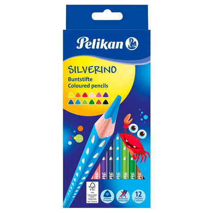Artikelbild für Pelikan SILVERINO Buntstifte farbsortiert, 12 St., Artikelnummer 544342