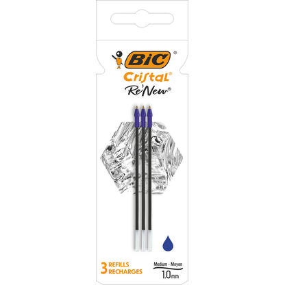 Artikelbild für BIC Cristal Re'New Kugelschreiberminen M blau, 3 St., Artikelnummer 844512