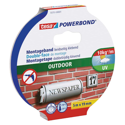 Artikelbild für tesa Montageband POWERBOND Outdoor 55751 doppelseitiges Klebeband 19,0 mm x 5,0 m, 1 Rolle, Artikelnummer 384307