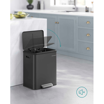 Artikelbild 6 für SONGMICS Mülleimer 2x 15,0 l schwarz, 1 St., Artikelnummer 760548