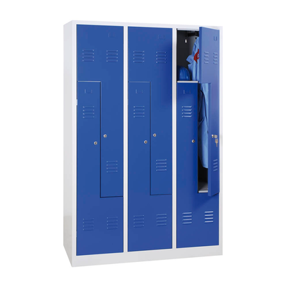 Artikelbild für Gürkan Z-Spind lichtgrau, blau 106584, 6 Schließfächer 120,0 x 50,0 x 180,0 cm, Artikelnummer 286500