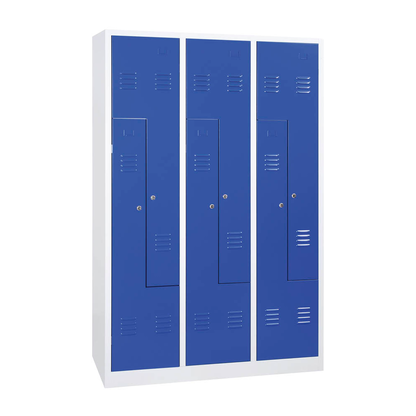 Artikelbild 2 für Gürkan Z-Spind lichtgrau, blau 106584, 6 Schließfächer 120,0 x 50,0 x 180,0 cm, Artikelnummer 286500