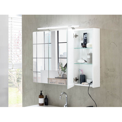 Artikelbild 5 für MÖBELPARTNER Spiegelschrank Dorina 132253 weiß glanz 120,0 x 16,0 x 75,7 cm, Artikelnummer 672893