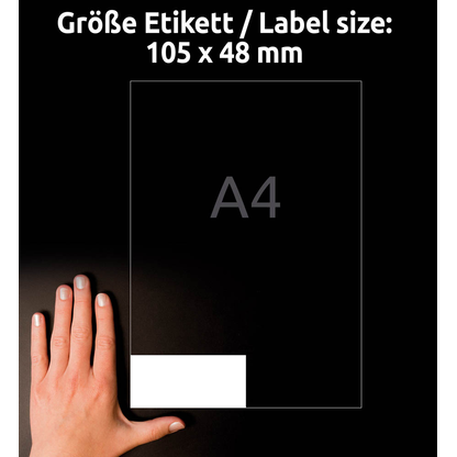 Artikelbild 6 für AVERY Zweckform Etiketten 3424 weiß 105,0 x 48,0 mm, 100 Blatt, Artikelnummer 437640