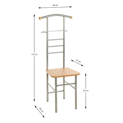 Artikelbild 2 für HAKU Möbel Herrendiener 80788 grau Metall 46,0 x 119,0 cm, Artikelnummer 552964
