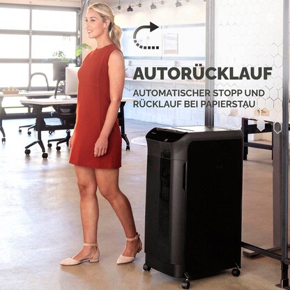 Artikelbild 16 für Fellowes AutoMax 550C Aktenvernichter mit Partikelschnitt P-4, 4 x 38 mm, bis 500 Blatt, schwarz, Artikelnummer 423893