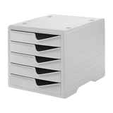Artikelbild 1 für styro Schubladenbox styroswingbox grau 275-8430.881, DIN A4 mit 5 Schubladen, 1 St., Artikelnummer 821791
