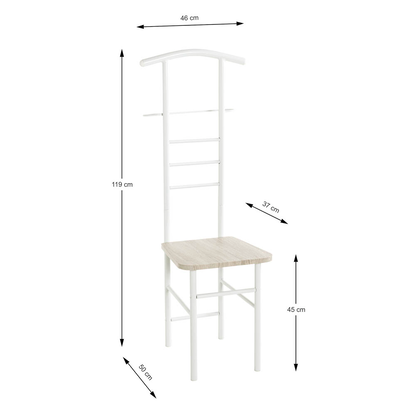 Artikelbild 2 für HAKU Möbel Herrendiener 80088 weiß Metall 46,0 x 119,0 cm, Artikelnummer 552982
