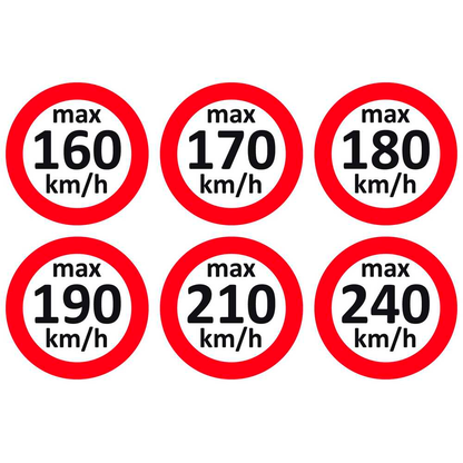Artikelbild 3 für EICHNER Aufkleber-Set Geschwindigkeit, rot/weiß, 6x 100 St., Artikelnummer 701067