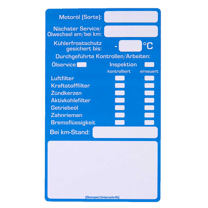 Artikelbild für EICHNER Aufkleber Inspektion, blau/weiß, 100 St., Artikelnummer 704146