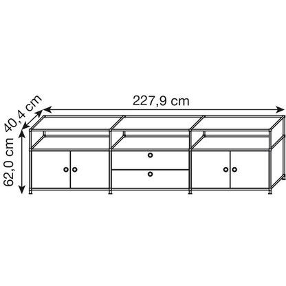 Artikelbild 2 für viasit Sideboard System4, 496623 rubinrot 227,9 x 40,4 x 62,0 cm, 1 St., Artikelnummer 502033