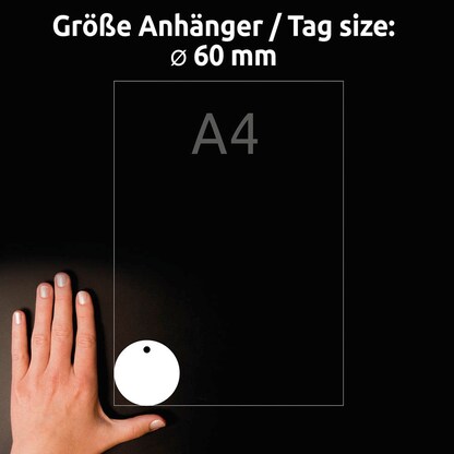Artikelbild 6 für AVERY Zweckform Hängeetiketten weiß 60,0 x 60,0 mm blanko, kreisförmig, 120 St., Artikelnummer 174098