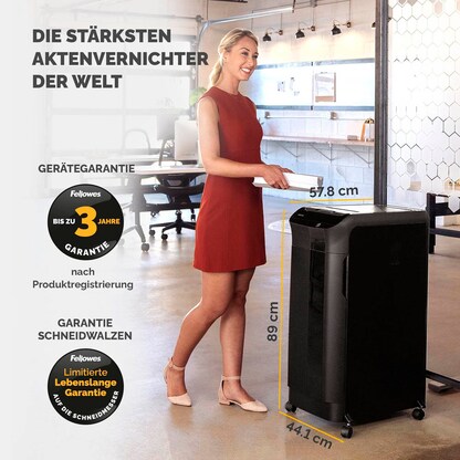 Artikelbild 18 für Fellowes AutoMax 550C Aktenvernichter mit Partikelschnitt P-4, 4 x 38 mm, bis 500 Blatt, schwarz, Artikelnummer 423893