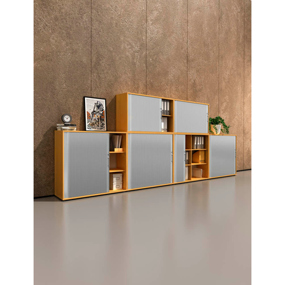 Artikelbild 5 für HAMMERBACHER Rollladenschrank buche, silber 1 Fachboden 120,0 x 40,0 x 74,8 cm, Artikelnummer 195711