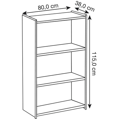 Artikelbild 3 für Kerkmann Aktenregal Lago weiß 80,0 x 38,0 x 115,0 cm, 1 St., Artikelnummer 308243