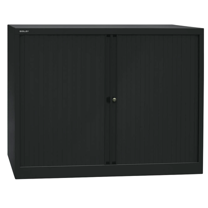 Artikelbild für BISLEY Rollladenschrank schwarz 2 Fachböden 120,0 x 43,0 x 103,0 cm, Artikelnummer 924217