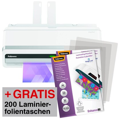 Artikelbild für AKTION: Fellowes Jupiter A3 Laminiergerät bis DIN A3 + GRATIS 200 Laminierfolien, DIN A4, 80 micron, glänzend, Artikelnummer 253538