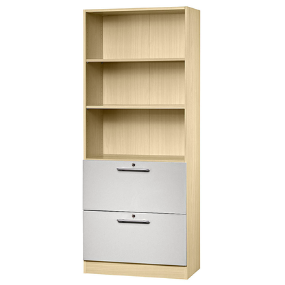 Artikelbild für HAMMERBACHER Regalschrank Sira, V7300/3/S/RE ahorn, silber 80,0 x 42,0 x 200,4 cm, 1 St., Artikelnummer 199281